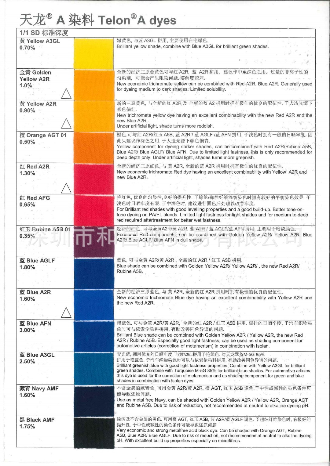 德司达酸性染料-天龙藏青AMF